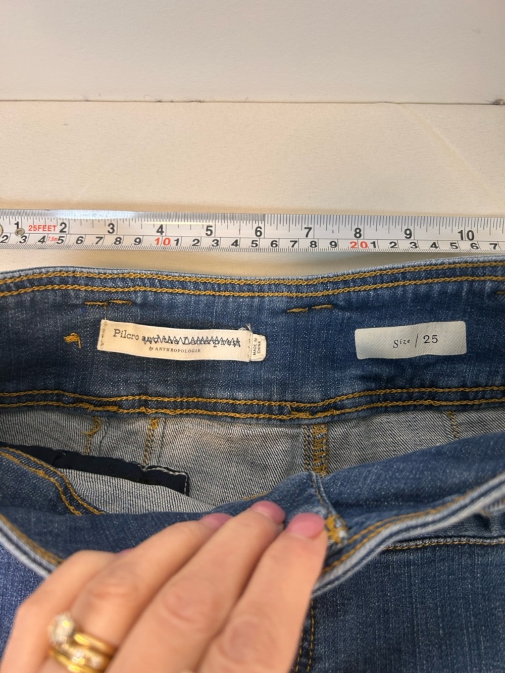 Pilcro and The Letterpress‎ Anthropologie cropped high rise jeans Ladies Size 25 - Picture 4 of 8